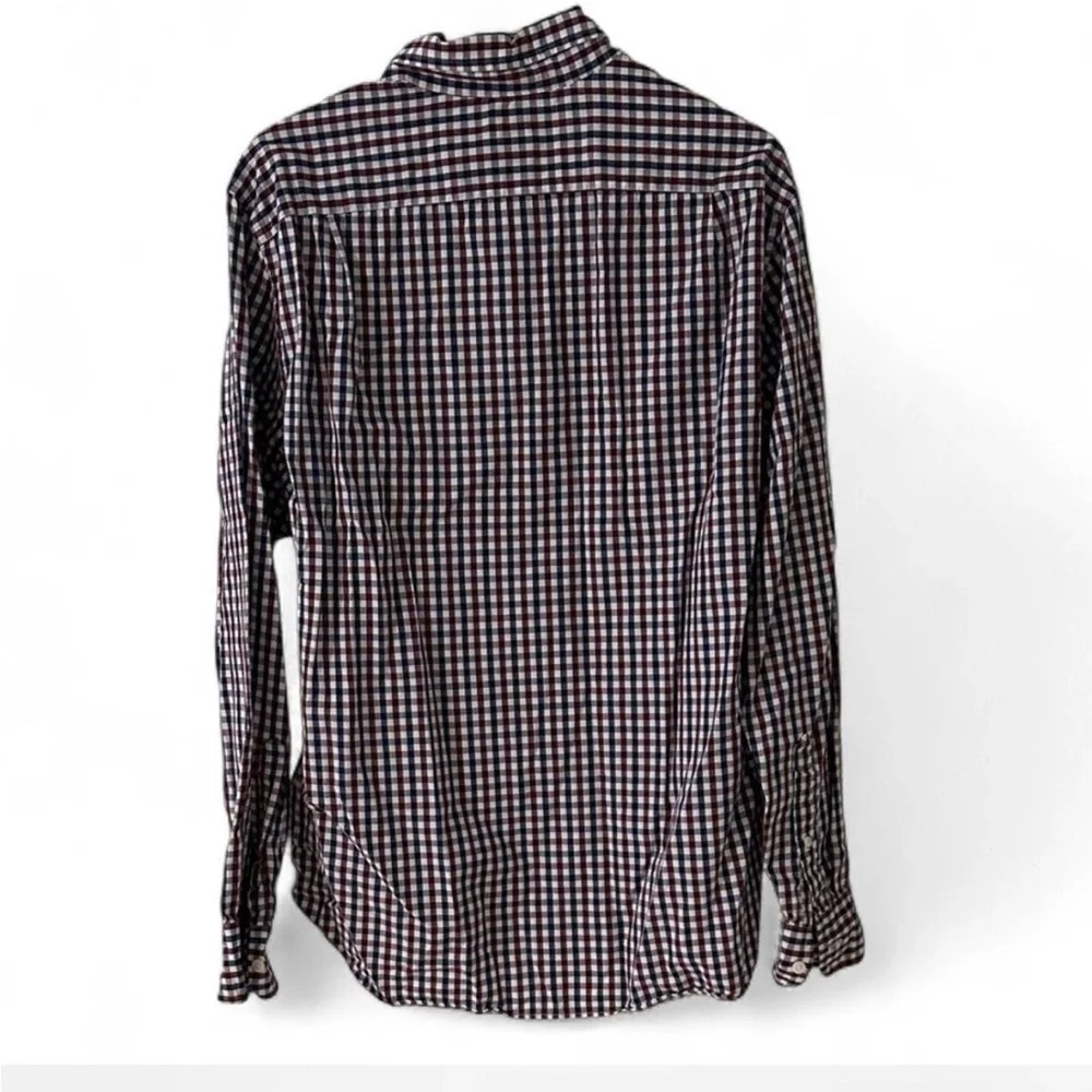 J. Crew Men's Checkered Button Down Shirt - Red and Navy